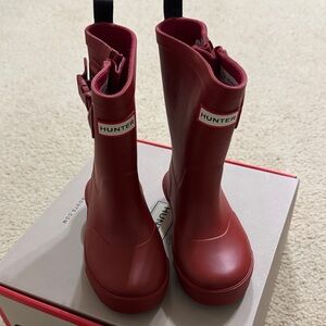 Hunter Burgundy Waterproof Boots